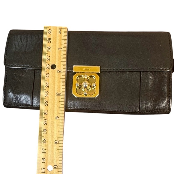 Chloe Black Leather Clutch Elise Continental Wallet EUC - Picture 13 of 13